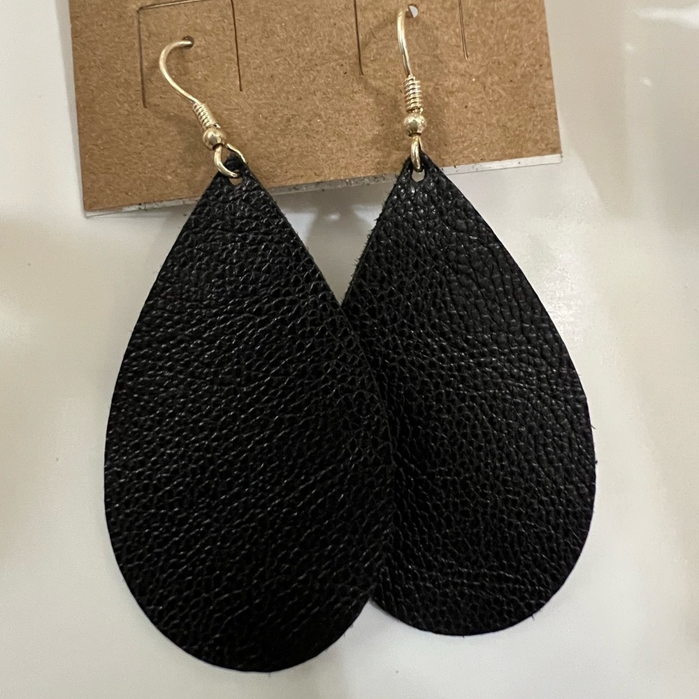 Genuine leather earrings